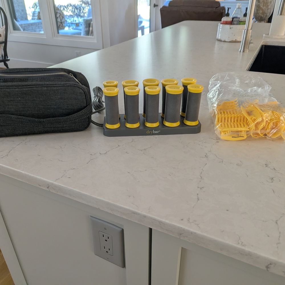 Drybar Yellow and Gray Hair Roller Kit.  New Without Box